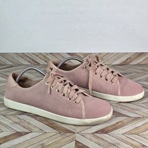 Vionic Womens Brinley Pink Suede Sneakers Lace Up Casual Shoes Size 12